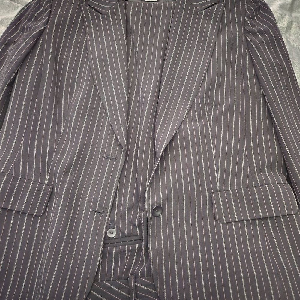 Pinstripe womens lined suit